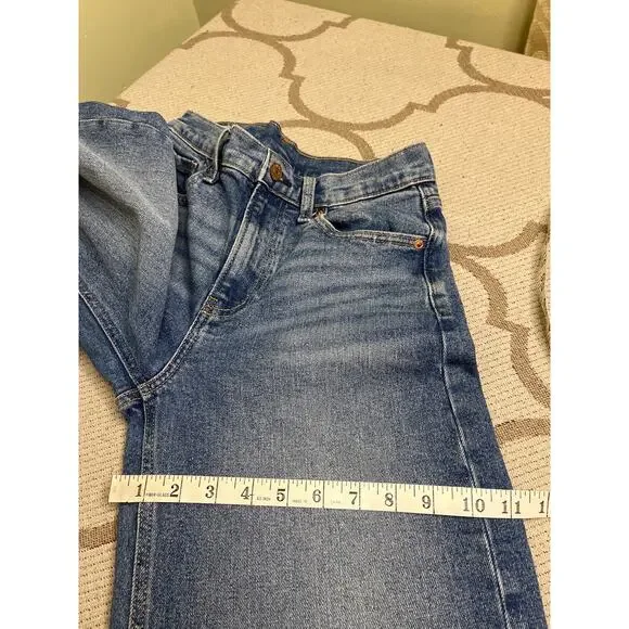 Gap High Rise Stride Ankle medium indigo wide leg jeans, size 25/ 0 - Picture 10 of 12